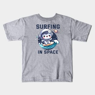 Surfing in Space - Astronaut Kids T-Shirt